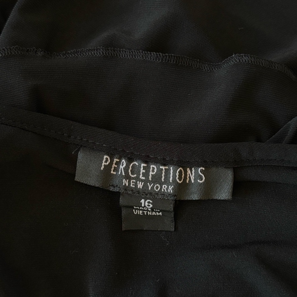 Perceptions Black Ruffle Top - Picture 3 of 3